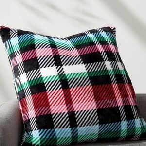Vera Bradley Pillow Nordic Deer Plush Plaid Fleece Reversible Washable Cover